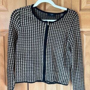Black and Cream Houndstooth Cardigan